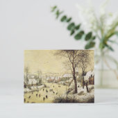 Winter-Landschaft mit Skatern Postkarte (Stehend Vorderseite)