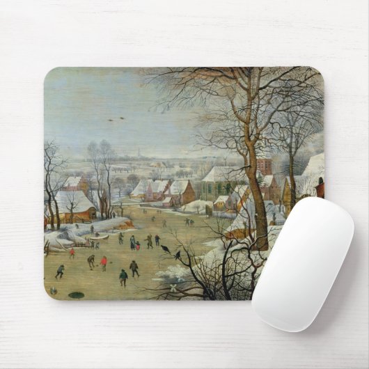 Winter-Landschaft mit Skatern und einer Mousepad (Mit Mouse)