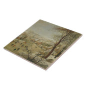 Winter-Landschaft mit Vogel-Falle (Öl auf Platte) Fliese (Seite)