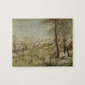 Winter-Landschaft mit Vogel-Falle (Öl auf Platte) Puzzle (Horizontal)