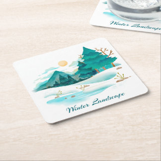 Winter Landschaft Papier Untersetzer