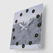 Winter-Landschaft Quadratische Wanduhr (Winkel)