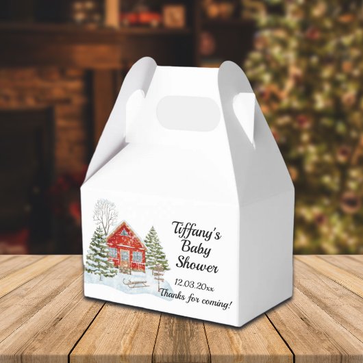 Winter Landschaft Red House Kinderdusche Geschenkschachtel