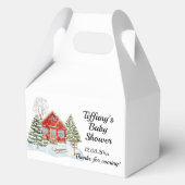 Winter Landschaft Red House Kinderdusche Geschenkschachtel (Vorderseite)