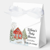 Winter Landschaft Red House Kinderdusche Geschenkschachtel (Vorderseite)