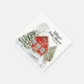 Winter Landschaft Red House Kinderdusche Serviette (Ecke)