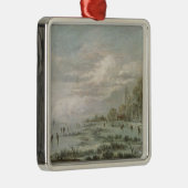 Winter-Landschaft Silbernes Ornament (Rechts)