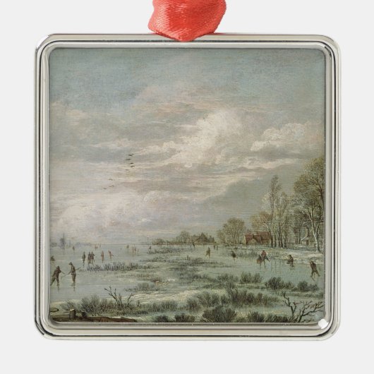 Winter-Landschaft Silbernes Ornament (Vorne)