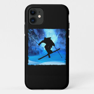 Winter-Landschaft und Freistil-Skifahrer Case-Mate iPhone Hülle