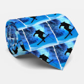 Winter-Landschaft und Freistil-Skifahrer Krawatte (Gerollt)