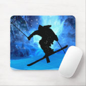 Winter-Landschaft und Freistil-Skifahrer Mousepad (Mit Mouse)