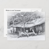 Winter Landschaft Vintag Stall & Rake | Tennessee Postkarte (Vorne/Hinten)