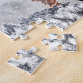 Winter Landschaft Wasserfarbenfüchse Puzzle (Seite)