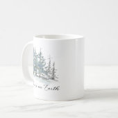 Winter Landschaft Weltfrieden Wasserfarbe Kaffeetasse (Vorderseite Links)
