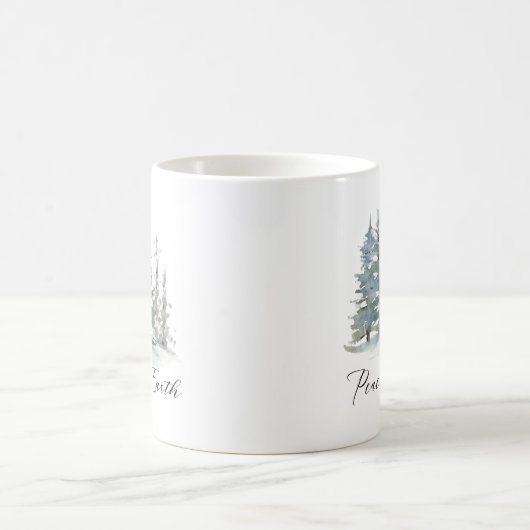 Winter Landschaft Weltfrieden Wasserfarbe Kaffeetasse (Mittel)