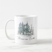 Winter Landschaft Weltfrieden Wasserfarbe Kaffeetasse (Links)