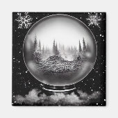 Winter Landschaftsglobe Magnet (Vorne)