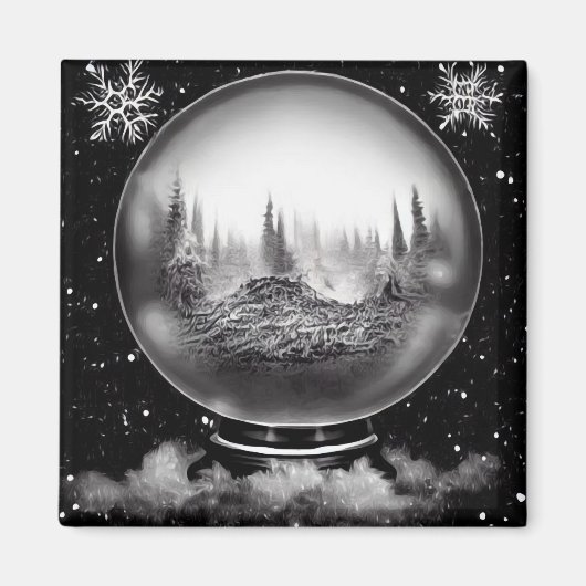 Winter Landschaftsglobe Magnet (Vorne)
