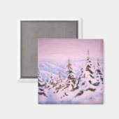 Winter Landschaftsmagnet Magnet (Vorderseite/Rückseite)