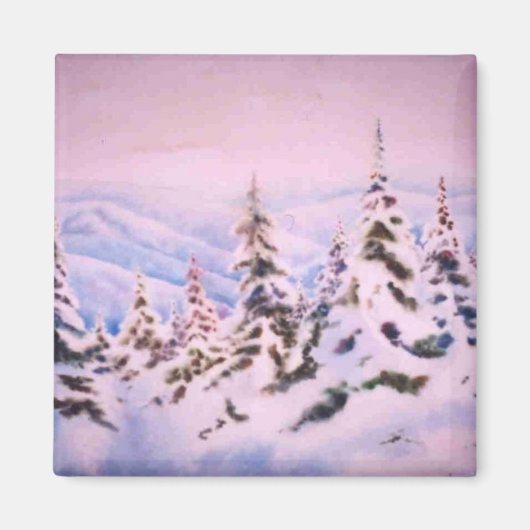 Winter Landschaftsmagnet Magnet (Vorne)