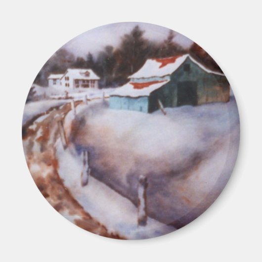 Winter Landschaftsmagnet Magnet (Vorne)