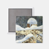 Winter Landschaftsmagnet Magnet (Vorderseite/Rückseite)
