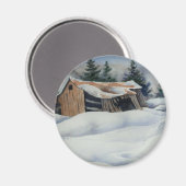 Winter Landschaftsmagnet Magnet (Vorderseite/Rückseite)