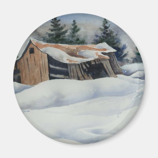 Winter Landschaftsmagnet Magnet (Vorne)