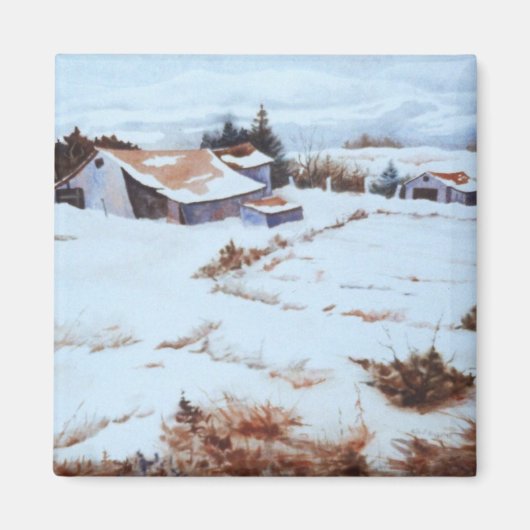 Winter Landschaftsmagnet Magnet (Vorne)