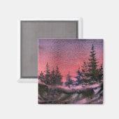 Winter Landschaftsmagnet Magnet (Vorderseite/Rückseite)