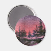 Winter Landschaftsmagnet Magnet (Vorderseite/Rückseite)