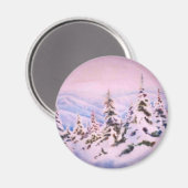 Winter Landschaftsmagnet Magnet (Vorderseite/Rückseite)