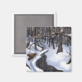 Winter Landschaftsmagnet Magnet (Vorderseite/Rückseite)