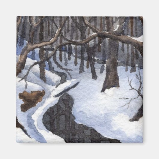 Winter Landschaftsmagnet Magnet (Vorne)