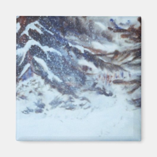 Winter Landschaftsmagnet Magnet (Vorne)