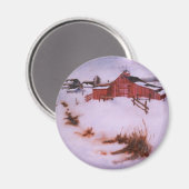 Winter Landschaftsmagnet Magnet (Vorderseite/Rückseite)