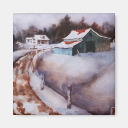 Winter Landschaftsmagnet Magnet (Vorne)