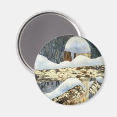 Winter Landschaftsmagnet Magnet (Vorderseite/Rückseite)