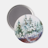 Winter Landschaftsmagnet Magnet (Vorderseite/Rückseite)