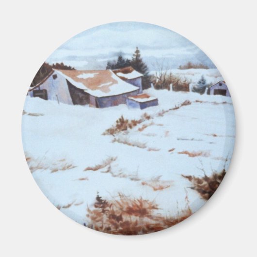 Winter Landschaftsmagnet Magnet (Vorne)