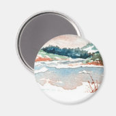 Winter Landschaftsmagnet Magnet (Vorderseite/Rückseite)
