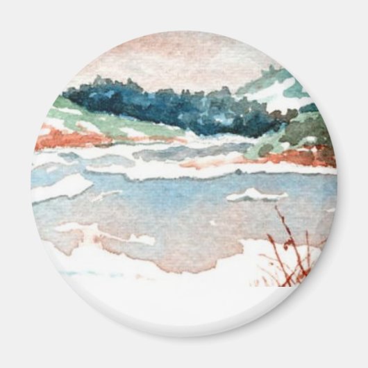 Winter Landschaftsmagnet Magnet (Vorne)