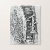 Winter Landschaftsstall & Rake - Tennessee Foto Puzzle (Vertikal)