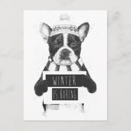 Winter langweilig postkarte