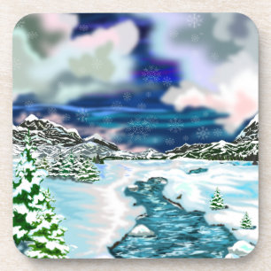 Winter Lanscape Untersetzer Malerei
