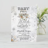 Winter Lantern Blume Schneeflocken Kinderdusche Einladung (Stehend Vorderseite)