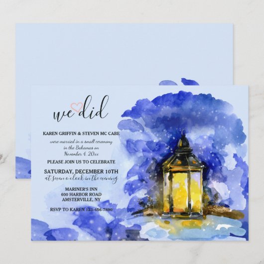 Winter Lantern Einladung (Vorne/Hinten)