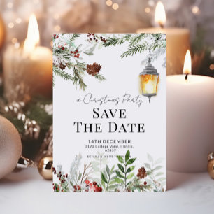Winter Lantern Weihnachts-Party Save the Date Kart Einladung