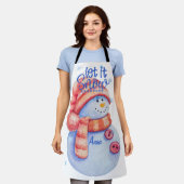 Winter lassen es Schnee Schneemann Schürze (Getragen)