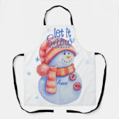 Winter lassen es Schnee Schneemann Schürze (Vorderseite)